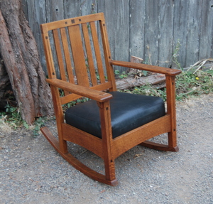 Original Charles Limbert Ebon-Oak Inlaid rocker.  Double Signed.  Excellent condition. 